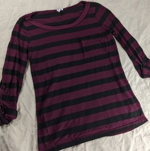 Splendid Maroon and Black Striped